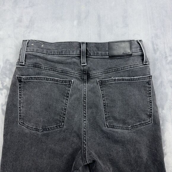 Madewell Jeans Womens Size 27 Faded Black Slim Demi Boot Cut Distressed *FLAW - Picture 4 of 16
